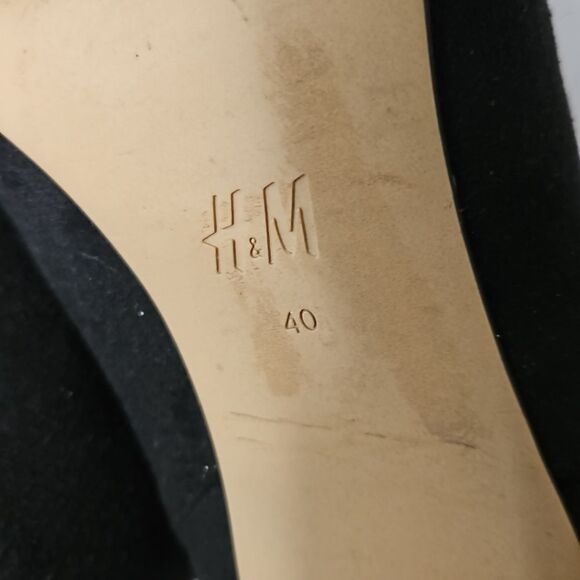 H & M black faux suede ankle boots size 40/US 8. 5 - Picture 7 of 10